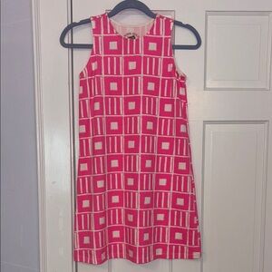 Vibrant Pink Sleeveless Dress with Nautical Flag Pattern